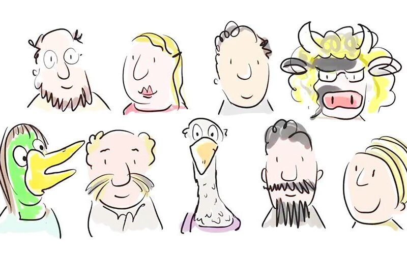 Live cartoons tijdens het programma